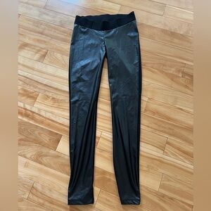 Seraphine faux leather under the belly maternity leggings size 2